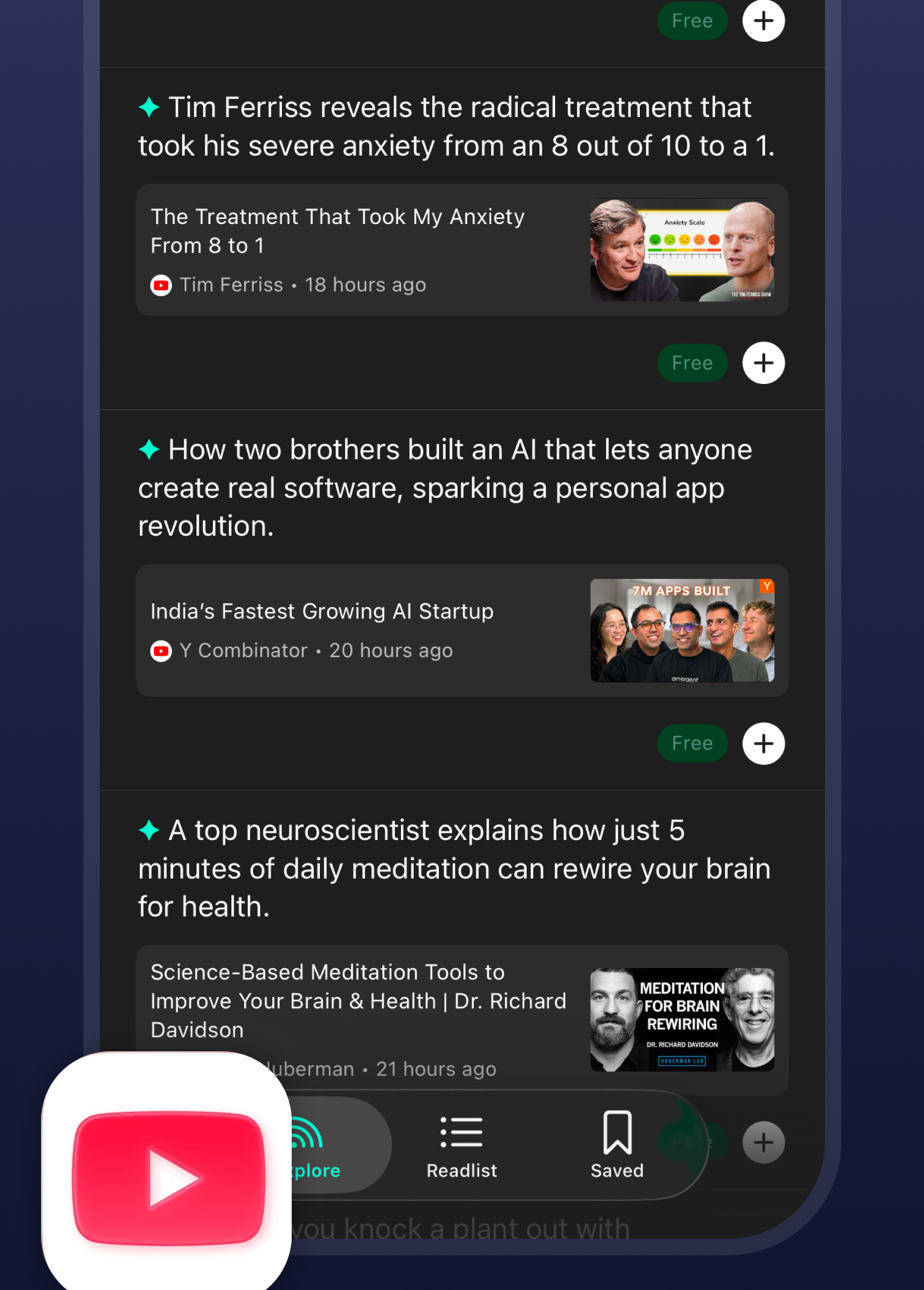 Follow channels. Insights show up on their own.